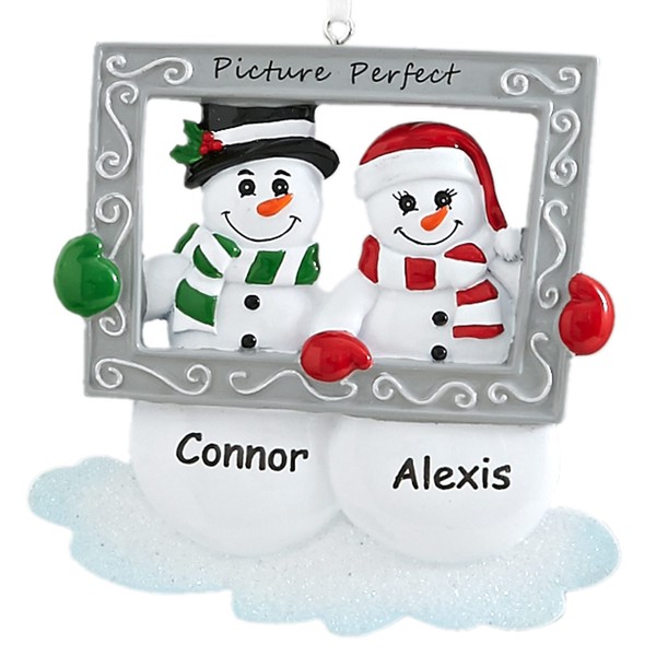 Let's Make Memories Personalized Snowman Couple Christmas Ornament - Laser