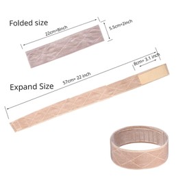 Wig Grip Elastic Scarf Headband, Adjustable Wig Grip Band with Mesh Caps, for Keeping Wigs in Place (Beige, 21.6inch)