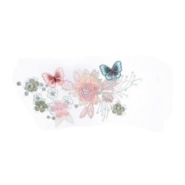 Operitacx 1pc Flower Cloth Sticker Bridal Lace Patches Pearl Dress Patches Embroidered Patch Sticker DIY Clothes Decors Beaded Trim Cloth Patch Three-Dimensional Decorative Material 3D PVC