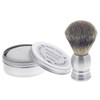 Aurawerk Gift Box with Silver Aluminium Shaving Brush + Shaving