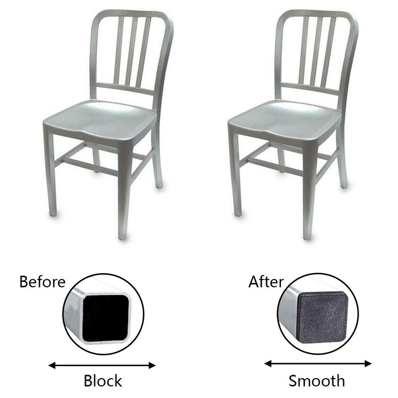 Qjaiune 12 Pcs 13mm (1/2 Inch) Square Black Plastic Chair
