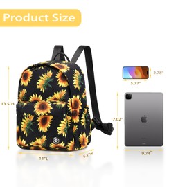FARMARK Sunflower Mini Backpack Purse Cute Small Backpack Purse for Women Girl Teen Casual Travel Shoulder Bag