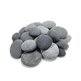 AA Plus Shop 50 Lb. Premium Black Grey Mexican Beach Pebbles 3-5 inches, Decor, Garden, Landscape, Pathways, Backyard, Rock Pebble