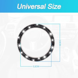 CGEAMDY 2 Pcs Car Push Start Button Crystal Rhinestone Cover/Sticker, Car Engines Start Stop Accessories for Car Interior Decoration, Push to Start Button, Key Ignition Starter & Knob Ring (Black)