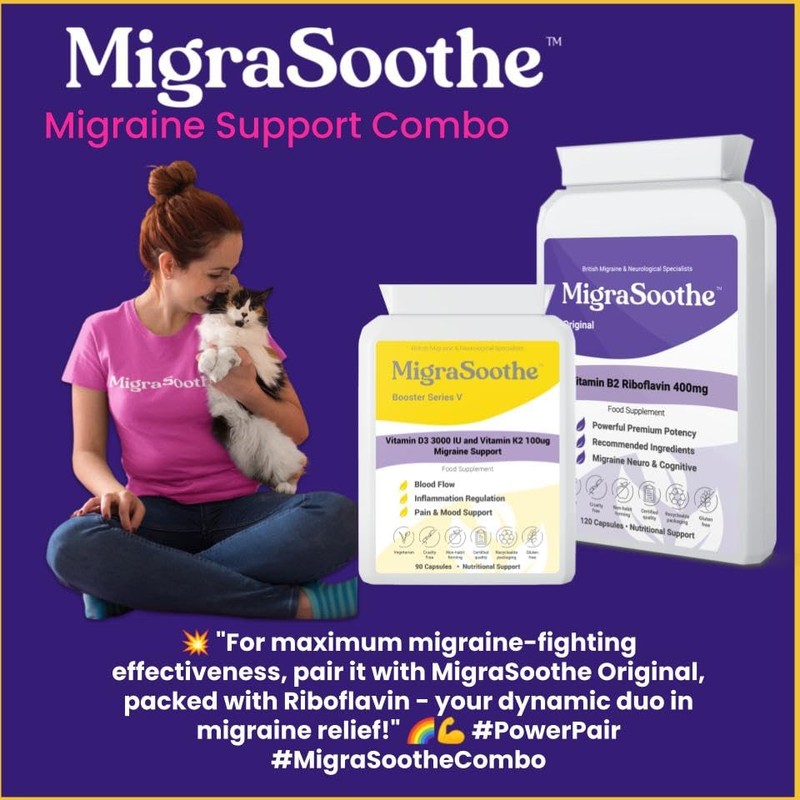 MigraSoothe Booster Vitamin D3 Vitamin K2 MK7 Complex for migraine