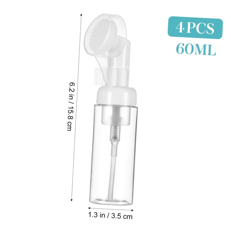 Gatuida 4pcs Transparent Foaming Bottles Travel Dispenser for Shampoo Hand