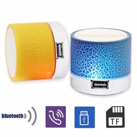 Portable Bluetooth Speaker Outdoor Wireless Loud Stereo Speaker RGB LED Light MP3 TF SD Slot for Beach, Boat, Pool, Bike, Shower for Travel,Sport,Gifts for men & women (Yellow)
