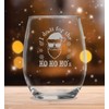 I Do it for the Ho Ho Hos - (15 oz) Stemless Glass - Funny Christmas Gag Gift - White Elephant - Stocking Stuffer - Gifts for Her - Black Friday - Santa Holiday Drinkware - Home Holiday Decor