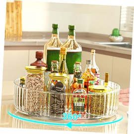 Operitacx Ablagefachgestell Gewürzregal Organizer Für Arbeitsplatte Make-up-Organizer Für Den Schreibtisch Desktop-Organizer Küchenversorgung Bilden Würze Rotieren Rostfreier Stahl