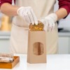 Eupako 3.54x2.36x6.7 Bakery Bags with Window 50 PCS Brown Tin