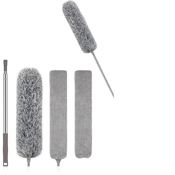 Extra-Long Dusters with Extension Pole 100-inch for Cleaning, Bendable Microfiber