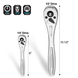 DURATECH 1/2 Ratchet Handle, 90-Tooth Socket Wrench, Reversible Ratchet Wrench, Quick-release