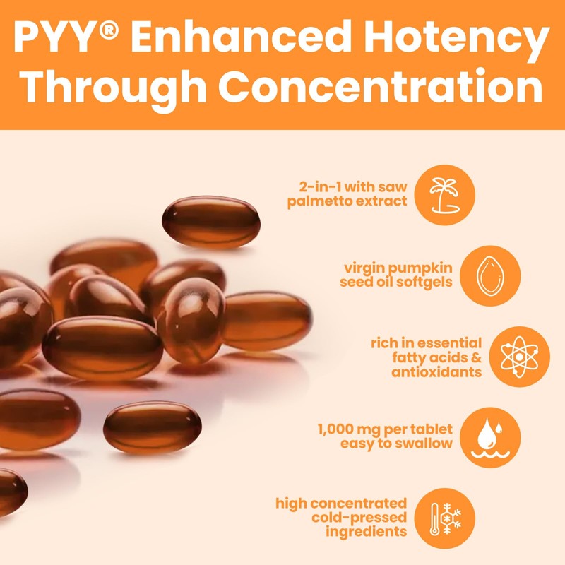 PYY Cold-Pressed Pumpkin Seed Oil & Saw Palmetto Softgels |