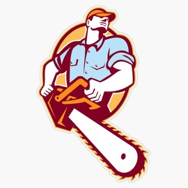 Lumberjack Tree Surgeon Arborist Chainsaw Retro Bumper Sticker Window Vinyl Decal 5"