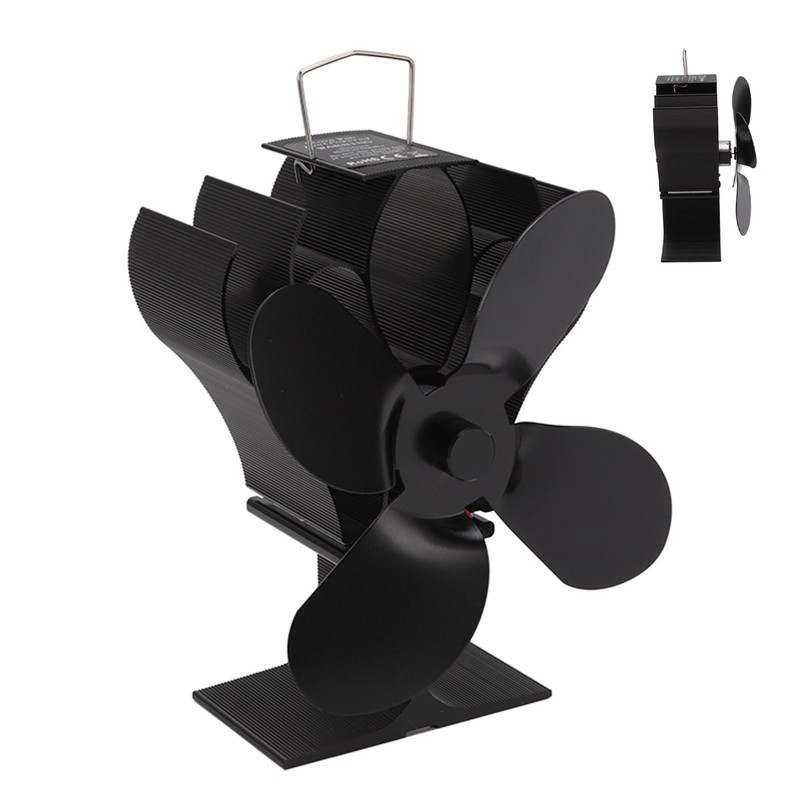 Heat Powered Stove Fan Self Starting Heat Resistant Aluminum Alloy