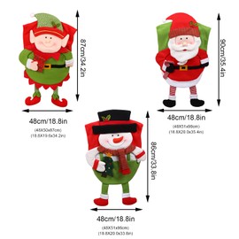 ACJRYO Christmas Chair Covers Dining Chair Covers Set of 3 Chairs Back Cover Santa Claus, Snowman, Elf Slipcovers for Dinner Table Party Home Holiday Party Christmas Decorations