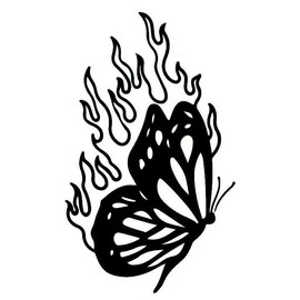 Fake Tattoo Butterfly - Temporalis® | Adult Temporary Tattoos - EU Certified Cosmetics, Vegan & Waterproof - Lasts 1 to 2 Weeks [Fire Butterfly]