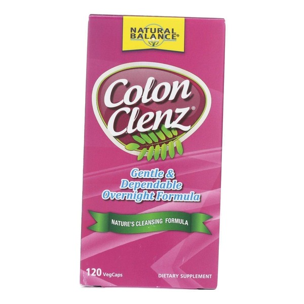 Natural Balance Colon Clenz, Herbal Colon Cleanse & Detox Supplement, Gentle & Dependable Overnight Formula 60ct (120 CT)
