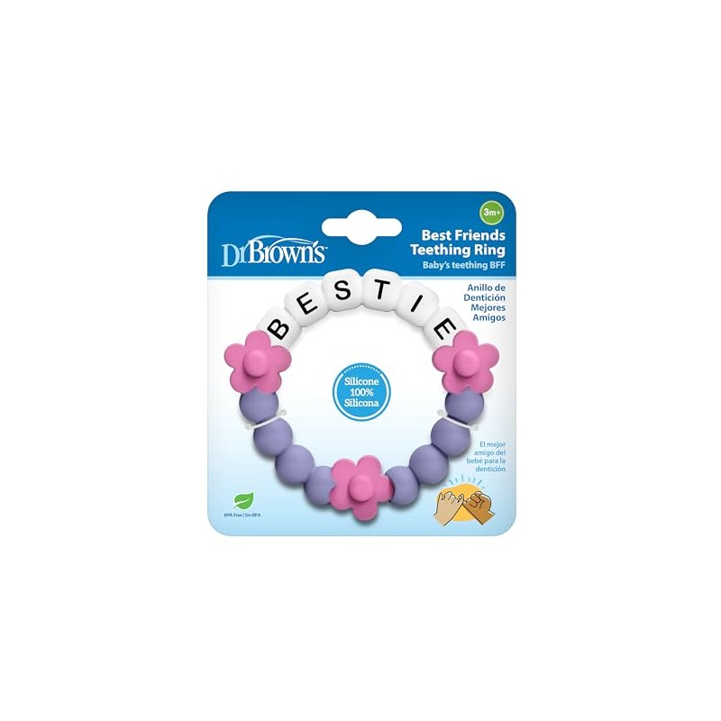 Dr. Brown's Best Friends Teething Ring, 100% Silicone Massaging Teether