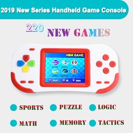 Bornkid 16 Bit Handheld Games Consoles for Kids and Adults with Built in 220 HD Classic Retro Video Games 3.0'' Large Screen Senior Electronic Handheld Game Player Children Birthday Gift (Red)