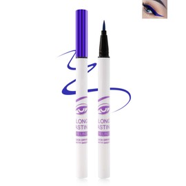 Blue Eyeliner Waterproof Matte Silky Liquid Smudge Proof Highly Pigmented Coloured Eyeliner Long Lasting Ultra Thin Nib for Easy Control Makeup Pen for Scene-04