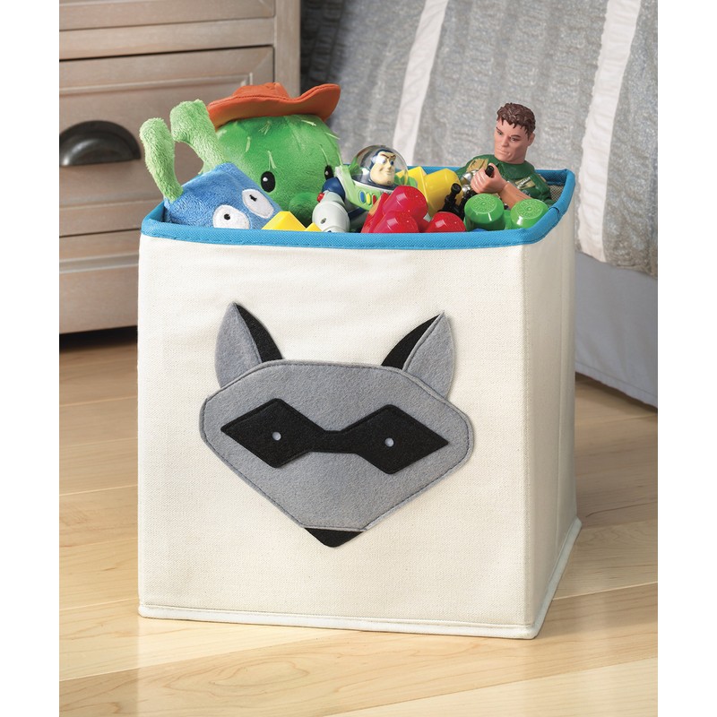 Whitmor Kids Raccoon Canvas Collapsible Cube - 10 x 10