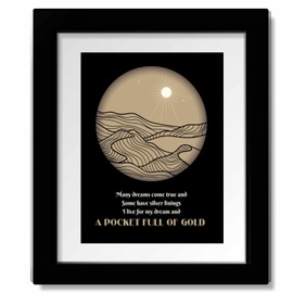 Over the Hills and Far Away Song - Lyrics Wall Print Classic Rock Music Memorabilia