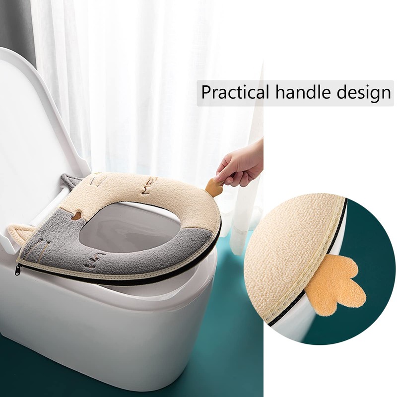 Thickened Toilet seat Cushion Cover is Universal, Warm, Washable and