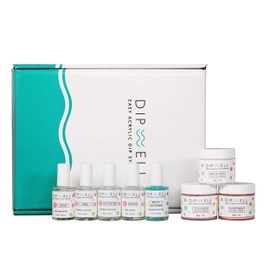 Dip Powder Nail Kit (Natural Color Starter), Acrylic Powder and Gel Resin Kit For Dip, Starter System by DipWell (Comes With Bond, Base, Activator, Sealer, Brush Softener + 3 Powder Jars)