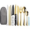 Portable Travel Utensils Set,Reusable Utensils,Travel Camping Cutlery Set,Stainless Steel Flatware