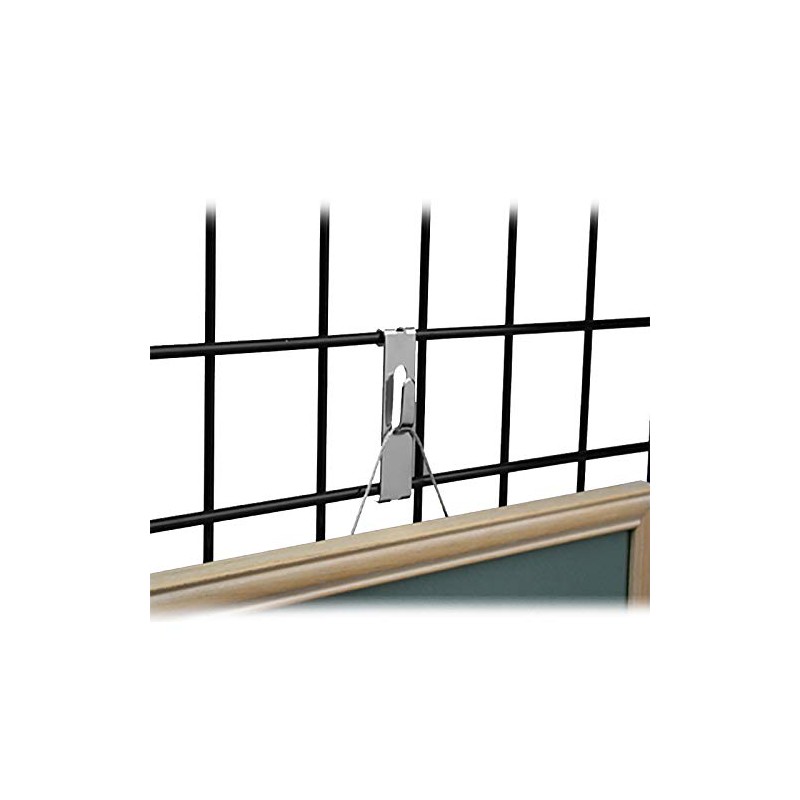 Gridwall Utility Notch Hook, Picture Hanger for Grid Panels, Chrome,