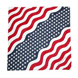 CTM® Cotton American Flag Bandanas, Wavy Stars & Stripes