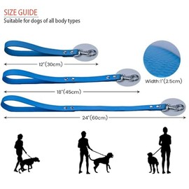 Correa corta para perro, gancho de metal resistente, PVC impermeable y lengüeta ancha para razas, perros.