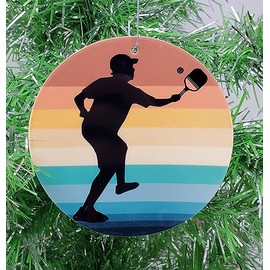 Pickleball Themed Christmas Ornament - Around 3" Tall (B73)