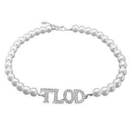 Top Ladies of Distinction Sorority Imitation Pearl Letter TLOD Necklace Choker