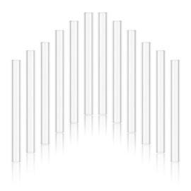 12 Pcs 6 Inches HZCPENG 12mm Diameter 2mm Thickness Borosilicate Glass Blowing Tubes, Transparent Glass Tubing for Glass Making