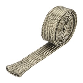 sourcing map Heat Shield Sleeve, 0.5" ID 3.3 Feet Heat Sleeve Automotive Wire Heat Shield Fuel Line Heat Shield Sleeve Heat Sleeve Heat Wrap 800 Degree for Wires, Titanium Color