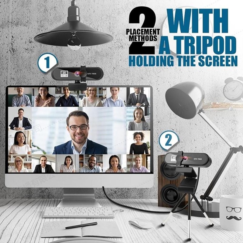 4K High Definition Webcam Autofocus Live Webcam USB Free Drive