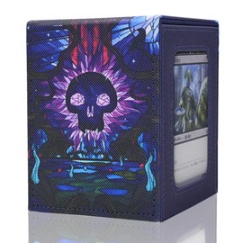 Card Deck Box for MTG Commander Display, Holds 100+ Double-Sleeved Cards,Trading Card Storage Box for TCG/MTG/Sports Cards with 2 Dividers & 1 Toploader