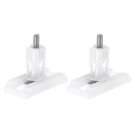sourcing map 2Pcs Toilet Seat Cover Hinge, 50mm Blind Hole Rectangular Bolts with Nuts Washers Toilet Seat Top Cover Lid Seat Fixings, White