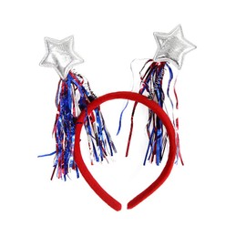 Koolgil Lovely 4th of July Independence Day Headband American Flag Headband National Day Star Stripe Element Hair Hoop for Adults and Children (Silver Star)