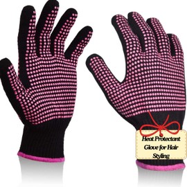 IYASA Heat Resistant Gloves (2 Pack) with Silicone Grip – Professional Heat-Proof Mitts for Hair Styling, Curling Iron, Flat Iron, Hot Air Brush & Sublimation – Universal Fit