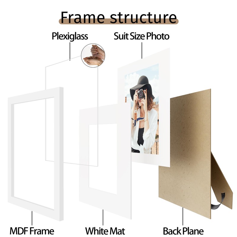 Picrit 8x8 Picture Frame Set of 12, Display 5x5 with