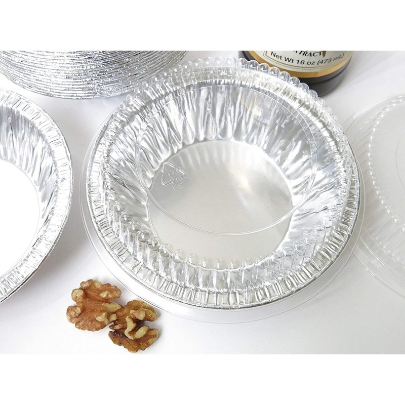 Disposable Aluminum 5 Tart Pan/individual Pie Pan w/ Clear Dome