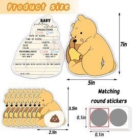 Winnie Baby Shower Games, 80 pcs Winnie Baby Shower Game Winner Gifts, Baby Shower Scratch Card Games