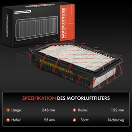 Frankberg 1x Air Filter Insert Petrol Compatible with Rio III UB 1.2L 2011-2017 Rio III Notchback UB 1.2L 2011-2017 Replace# 281131W000