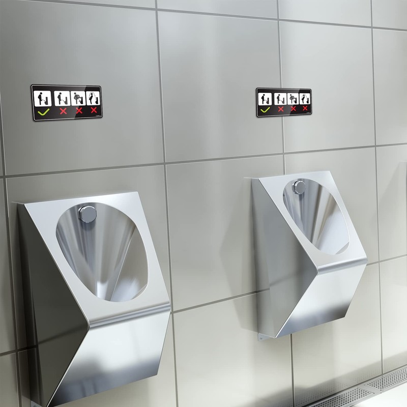 Funny Bathroom Signs 2 Pack 4" x 8" Premium Acrylic