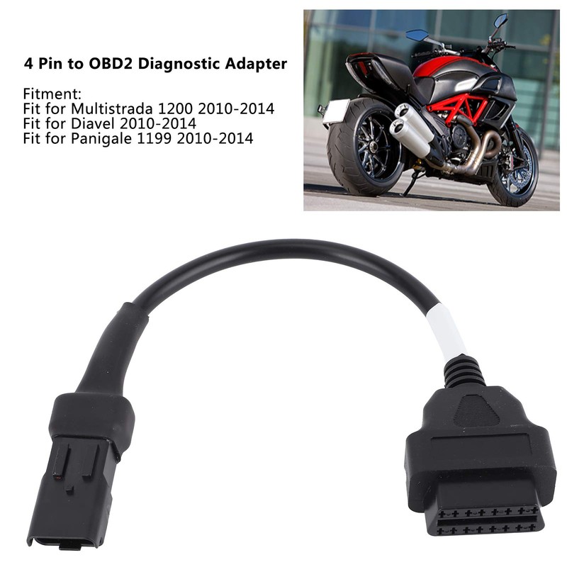 OBD2 Diagnostic Cable, 4 Pin to OBD2 Diagnostic Adapter Cable,