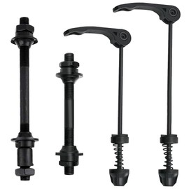 KedidO Bicycle Quick Release Set for Anti-Theft Front Wheel Rear Wheel Quick Release, Aluminium Alloy and Steel, Black, Bicycle Accessories, Quick Release, Bicycle Trainer