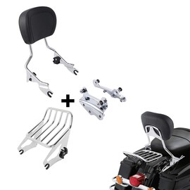 XFMT Detachable Passenger Backrest Sissy Bar With Luggage Rack and 4 Point Docking Hardware Kits Fit For Harley Touring Road King Street Glide Road Glide Electra Glide 2009-2013
